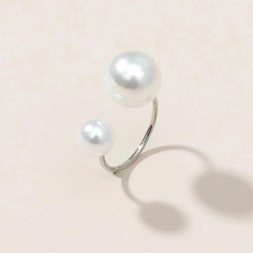Stainless Steel Adjustable Classic unique chic Peal Ring